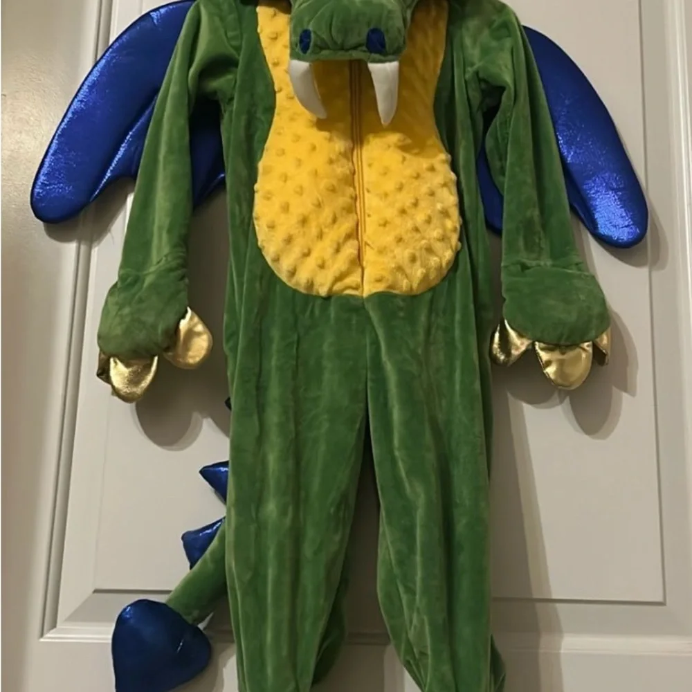 Costume Kids Green Dragon 2T‎ with Blue Wings Dress Up